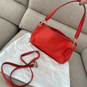 Coach Red Leather Shoulder Bag